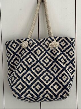 Blue and white cottage core Beach bag!